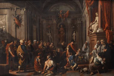 Escena de juramento en el templo de Júpiter